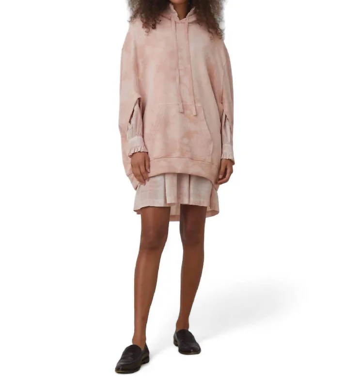 Oversized SweatersTie Dye Poncho In Blush Cloud