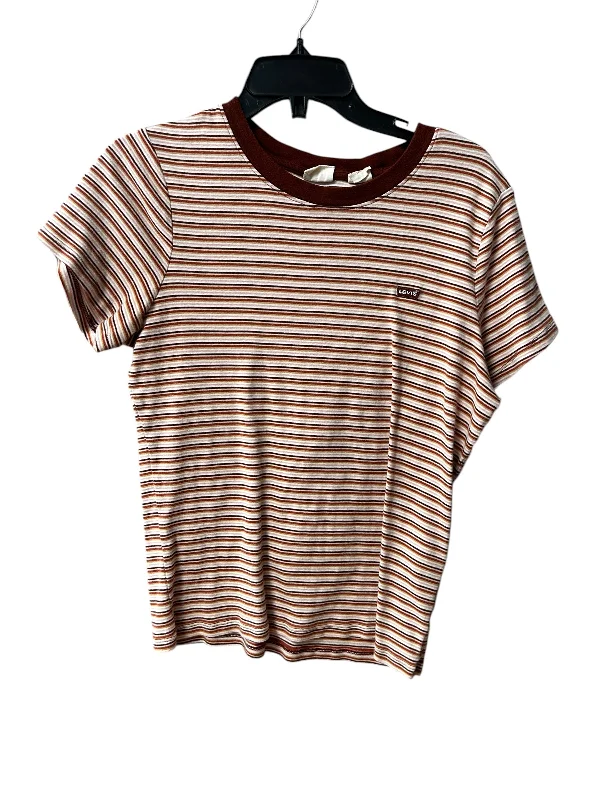 women's tops for those who want to wear versatile pieces that can be dressed up or downTop Short Sleeve Basic By Levis In Striped Pattern, Size: Xl