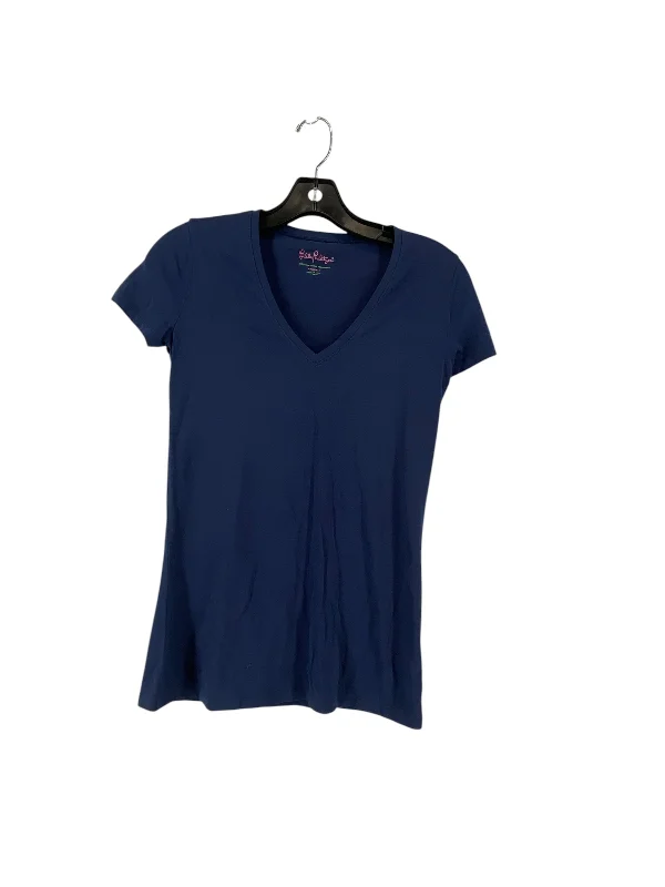 women's tops for those who want to wear versatile pieces that can be dressed up or downTop Short Sleeve Basic By Lilly Pulitzer In Navy, Size: Xxs