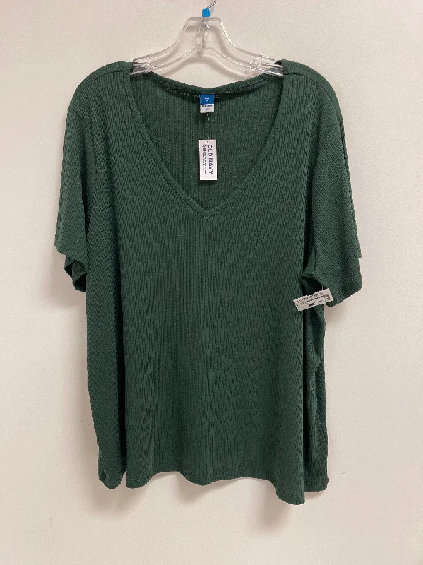 women's tops for minimalist aestheticsTop Short Sleeve Basic By Old Navy In Green, Size: Xl