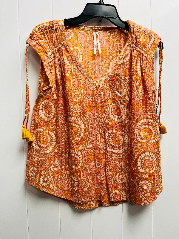 women's tops for those who love to experiment with fashionTop Short Sleeve By Anthropologie In Orange & Pink, Size: S