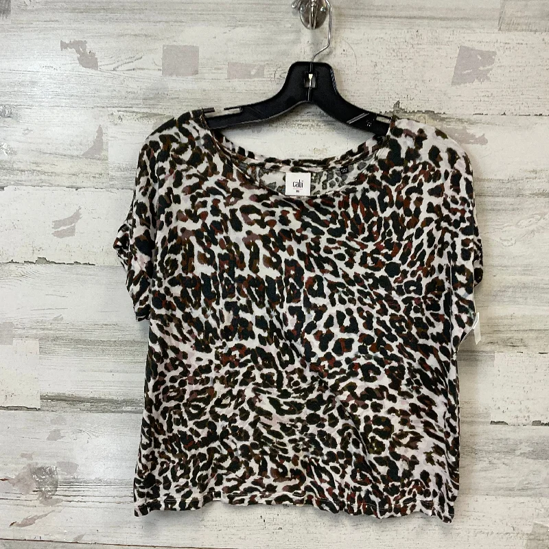 women's tops for creating capsule wardrobesTop Short Sleeve By Cabi In Animal Print, Size: Xs