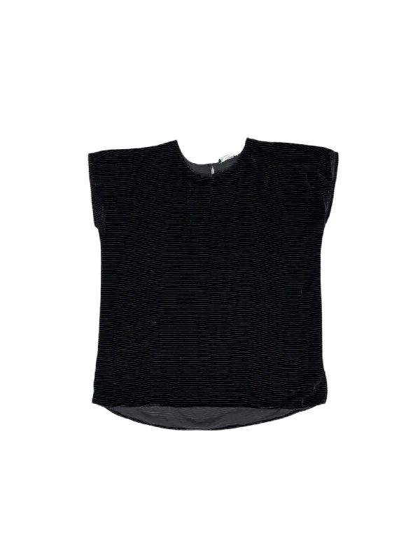 women's tops with built-in brasTop Short Sleeve By Eileen Fisher In Black, Size: 0