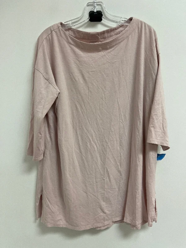 women's tops with asymmetrical designsTop Short Sleeve By J. Jill In Pink, Size: L