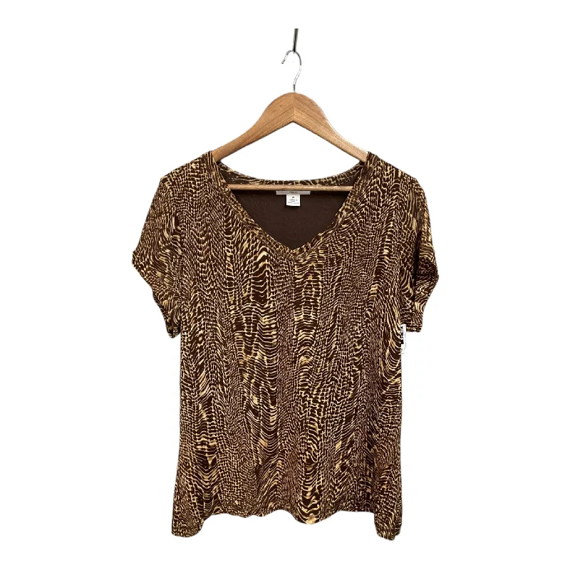 women's tops for smart casual looksTop Short Sleeve By Liz Claiborne In Animal Print, Size: 1x