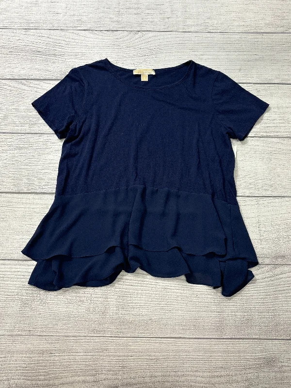 cropped women's topsTop Short Sleeve By Michael By Michael Kors In Navy, Size: L