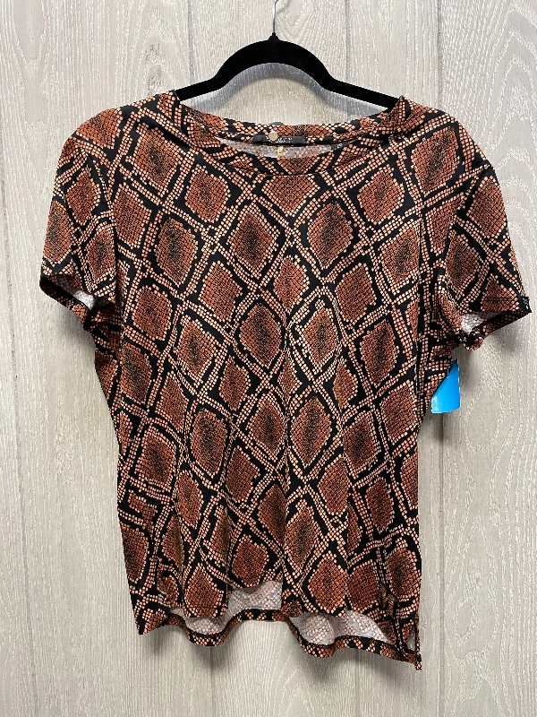 women's tops for those who love to shop for unique findsTop Short Sleeve By Scotch & Soda In Snakeskin Print, Size: M