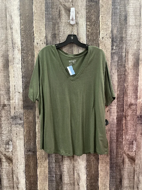 women's tops for those who want to stay updated with the latest fashion trendsTop Short Sleeve By Terra & Sky In Green, Size: 2x