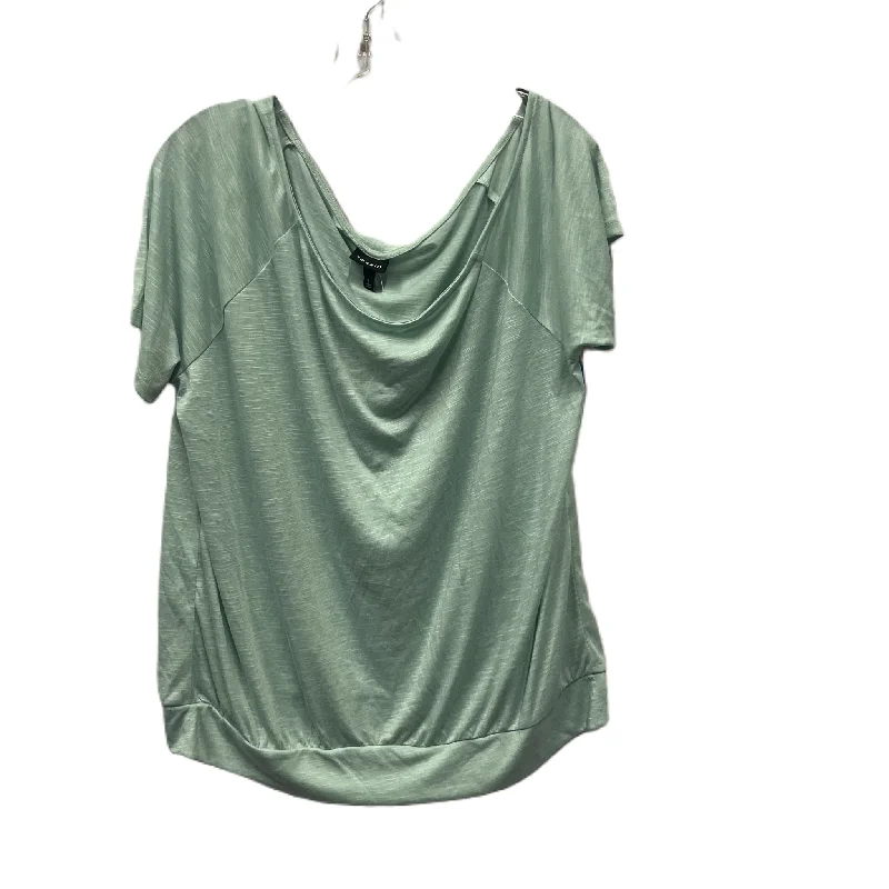 women's tops with asymmetrical designsTop Short Sleeve By Torrid In Green, Size: 2x