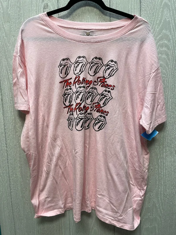 women's tops for casual FridaysTop Short Sleeve By Torrid In Pink, Size: 1x