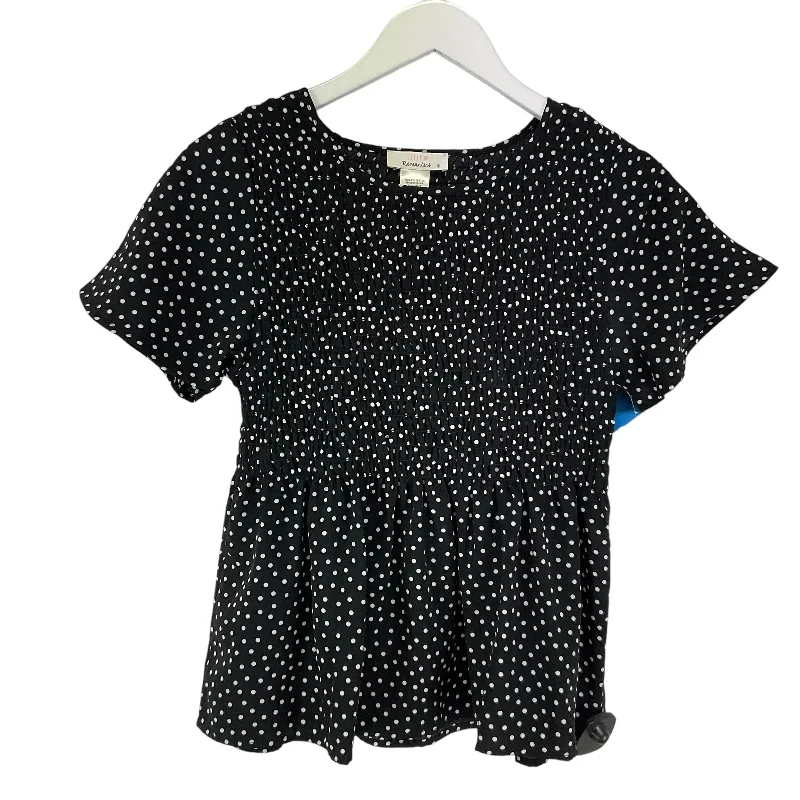 women's tops with cinched waistsTop Short Sleeve By Urban Romantics In Black, Size: S