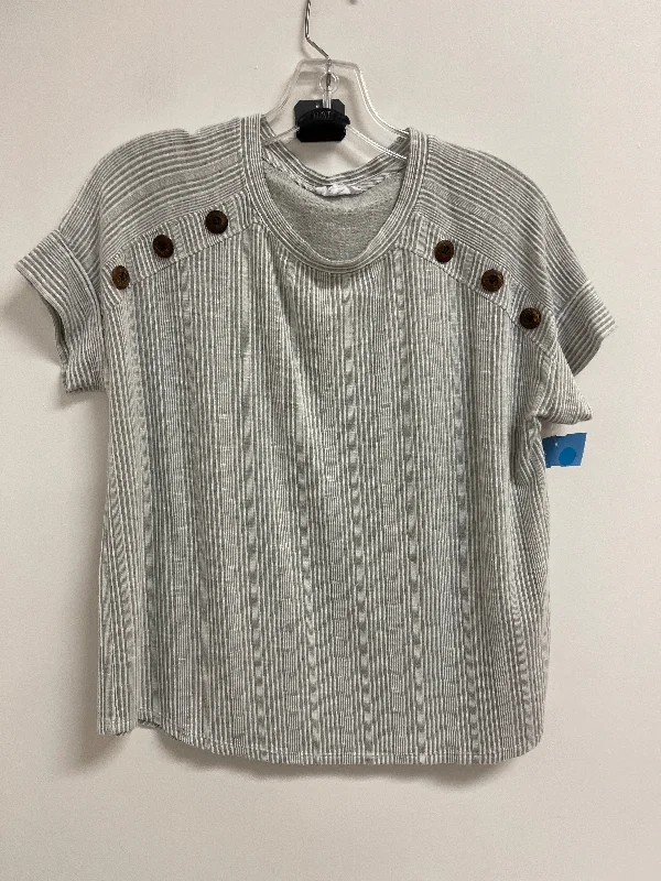 women's tops for those who love to dress up their casual looks with stylish topsTop Short Sleeve By West Bound In Grey, Size: Mp