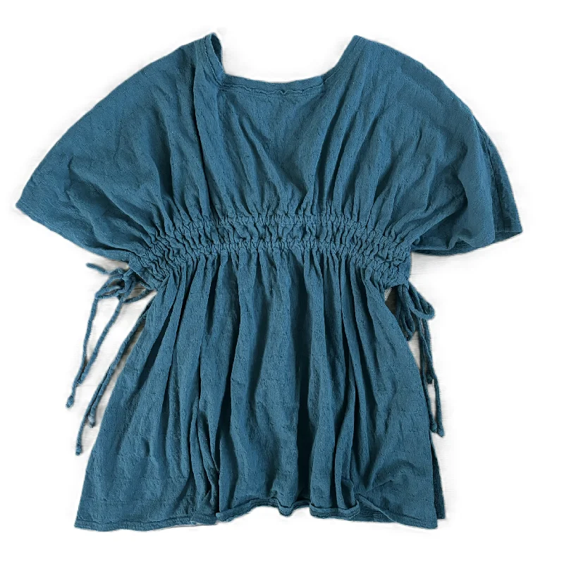 chic women's tops for everyday wearTunic Short Sleeve By Free People In Teal, Size: Xs